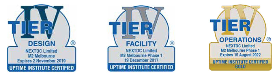 NEXTDC M2 Data Center Tier Certifications NEXTDC M2 Data Center Tier Certifications
