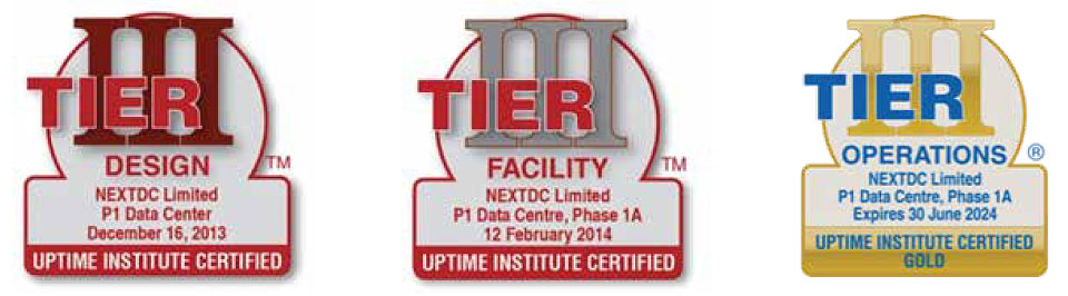 NEXTDC P1 Data Center Tier Certifications NEXTDC P1 Data Center Tier Certifications